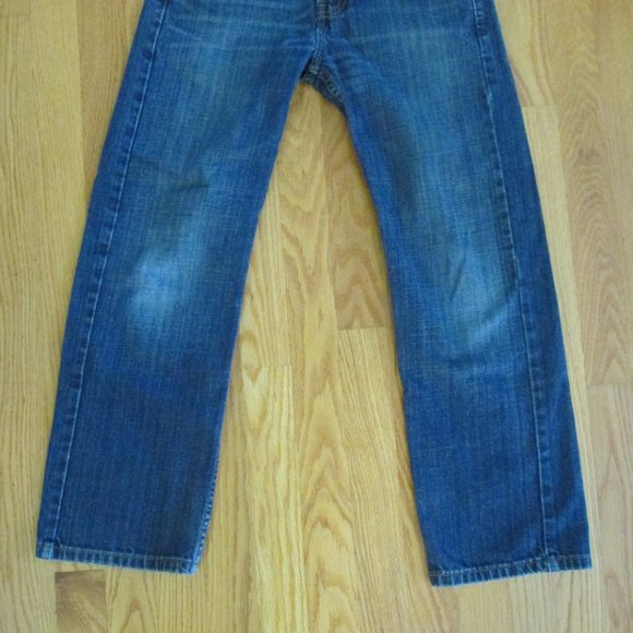 LEVI'S 569 BOY'S SIZE 10 R (28 X 25) JEANS DARK BLUE SLUB DENIM LOOSE GIRL'S RED - Picture 2 of 16